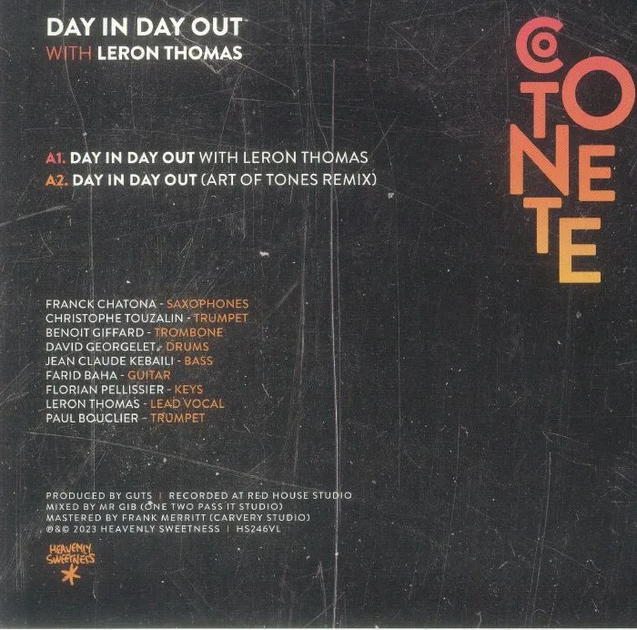 Обратная сторона обложки — COTONETE / LERON THOMAS — Day In Day Out