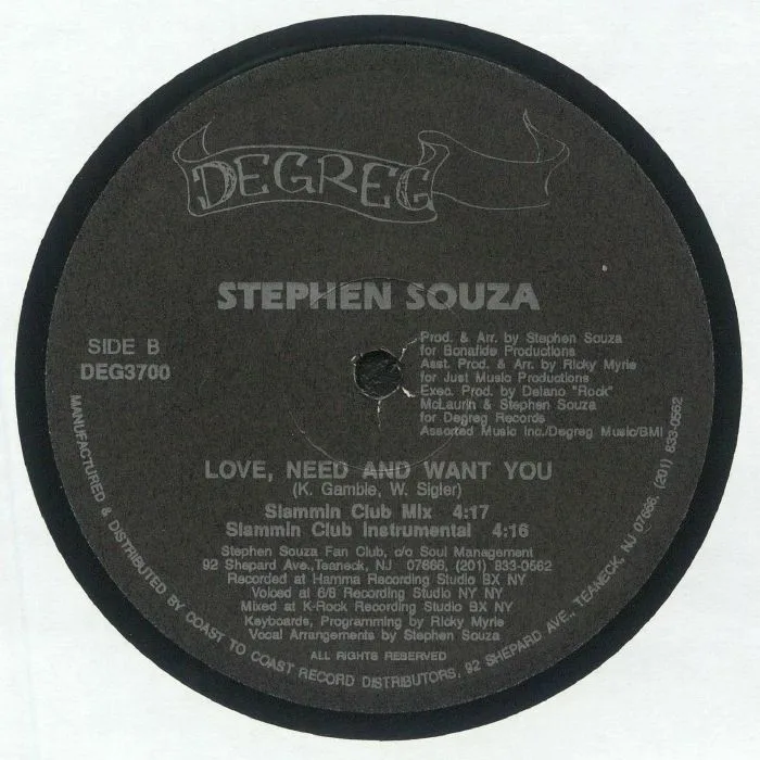 Back cover — Stephen SOUZA — Love Need & Want You (remixes) (warehouse find)