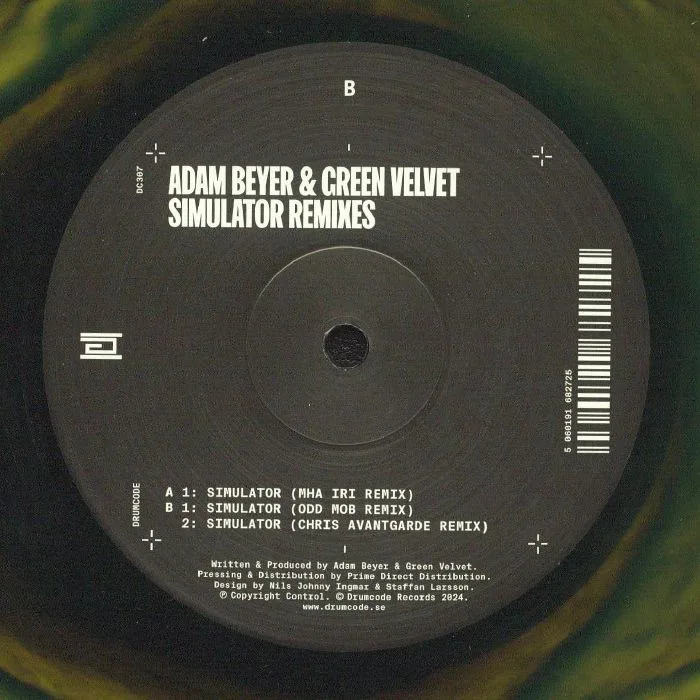 Обратная сторона обложки — Adam BEYER / GREEN VELVET — Simulator (remixes)
