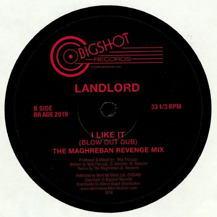 Back cover — LANDLORD — I Like It (Blow Out Dub) (Record Store Day 2019)