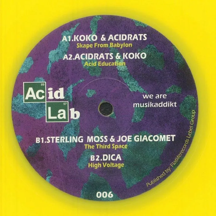 Обратная сторона обложки — KOKO / ACIDRATS / STERLING MOSS / JOE GIACOMET / DICA — Acidlab 006