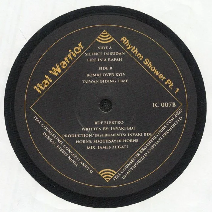 Back cover — BDF ELEKTRO / SOOTHSAYER HORNS — Ital Warrior Rhythm Shower Part 1