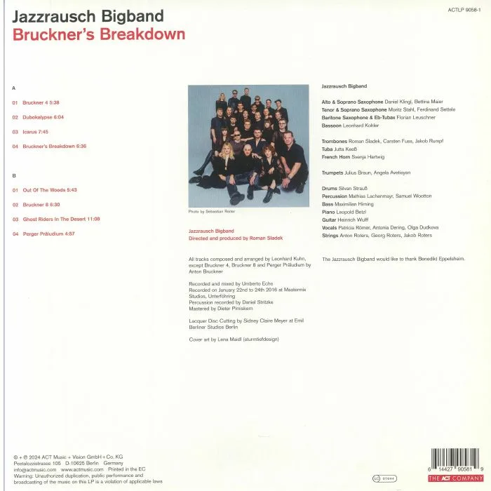 Обратная сторона обложки — JAZZRAUSCH BIGBAND — Bruckner's Breakdown