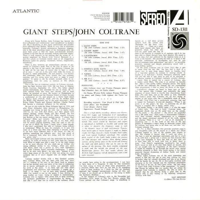 Обратная сторона обложки — John COLTRANE — Giant Steps