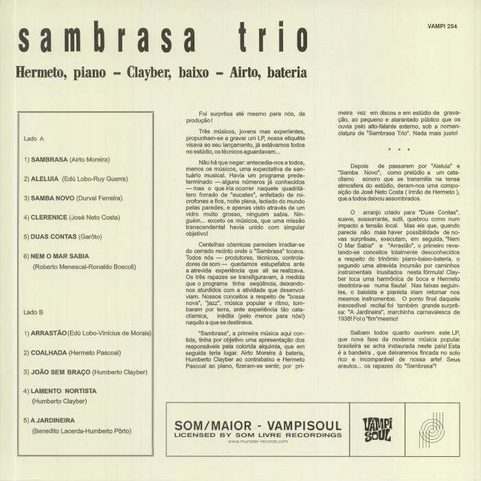 Обратная сторона обложки — SAMBRASA TRIO — Em Som Maior (reissue)