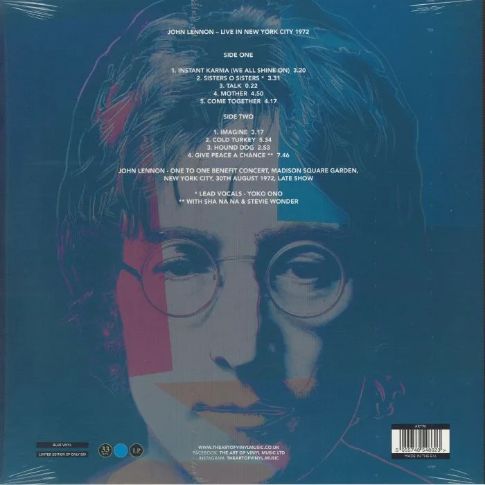 Обратная сторона обложки — John LENNON — Live In New York 1972