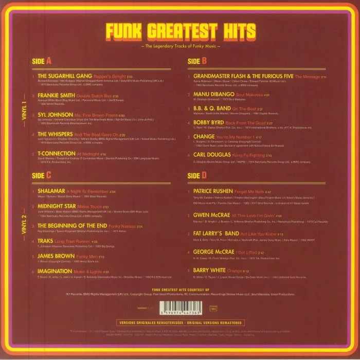 Back cover — VARIOUS — Funk Greatest Hits: The Legendary Voices Of Funk Music (New Edition)