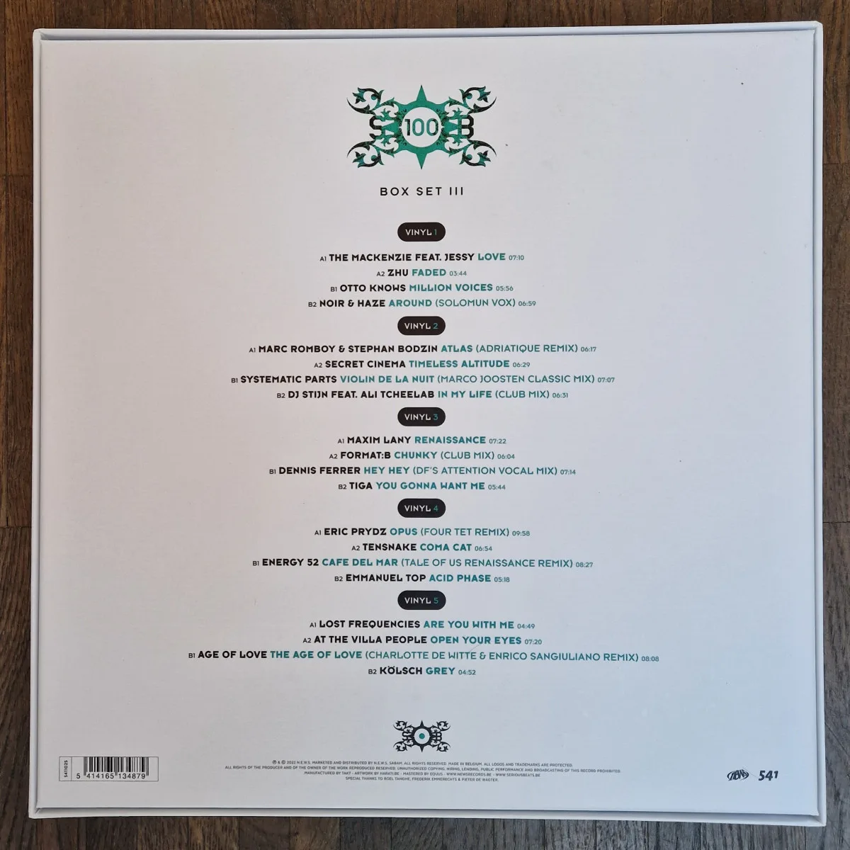 Back cover — Various — SERIOUS BEATS 100 BOX SET 3 LP (5x12")