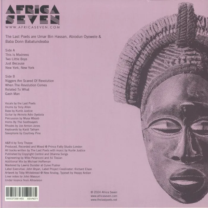 Back cover — The LAST POETS — Africanism