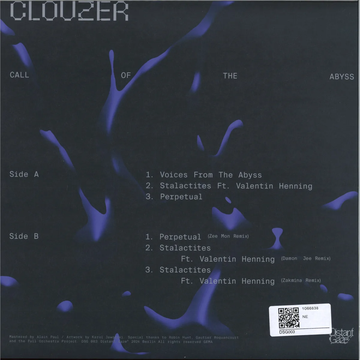 Обратная сторона обложки — Clouzer — CALL OF THE ABYSS EP