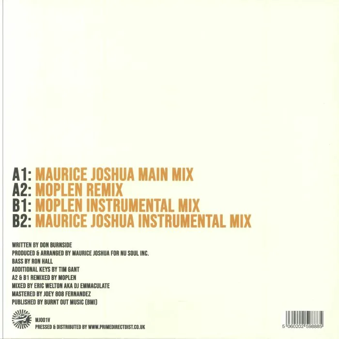 Обратная сторона обложки — Maurice JOSHUA presents YVONNE GAGE — Garden Of Eve 2024 (Maurice Joshua & Moplen Remixes)