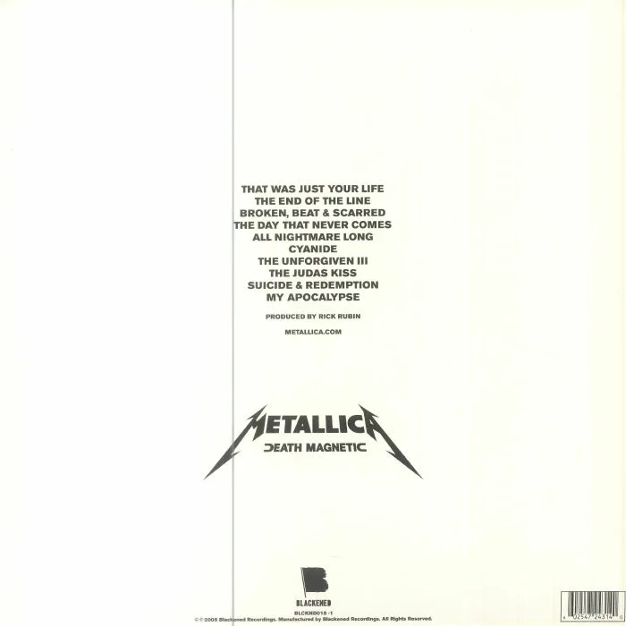 Обратная сторона обложки — METALLICA — Death Magnetic