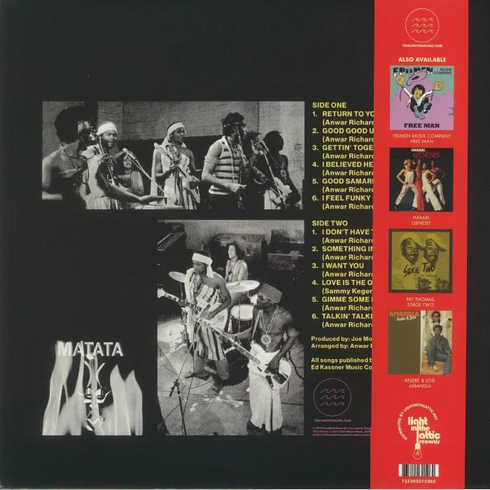 Back cover — MATATA — Independence (Record Store Day Black Friday 2021)