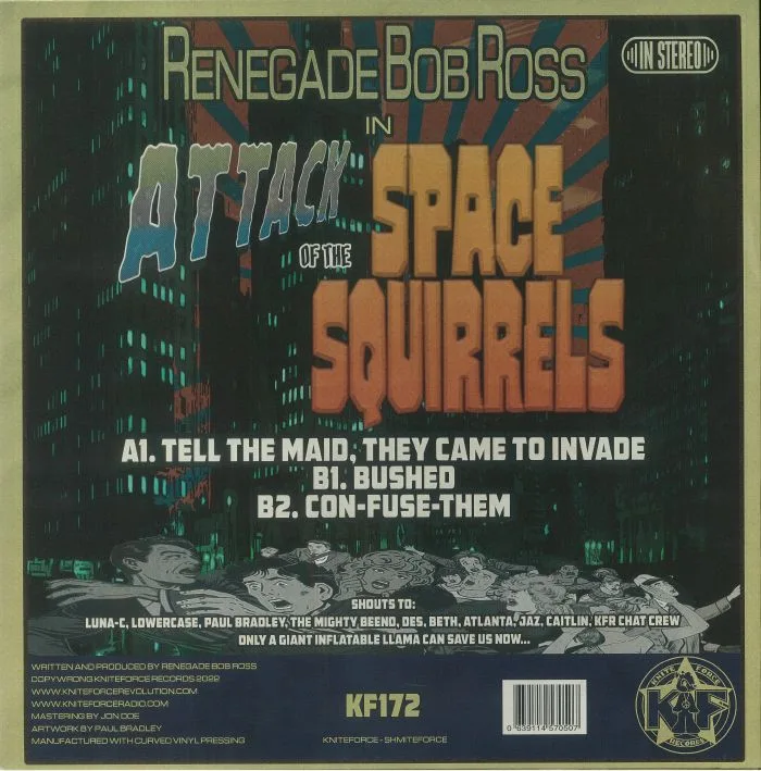 Back cover — RENEGADE BOB ROSS — Attack Of The Space Squirrels EP