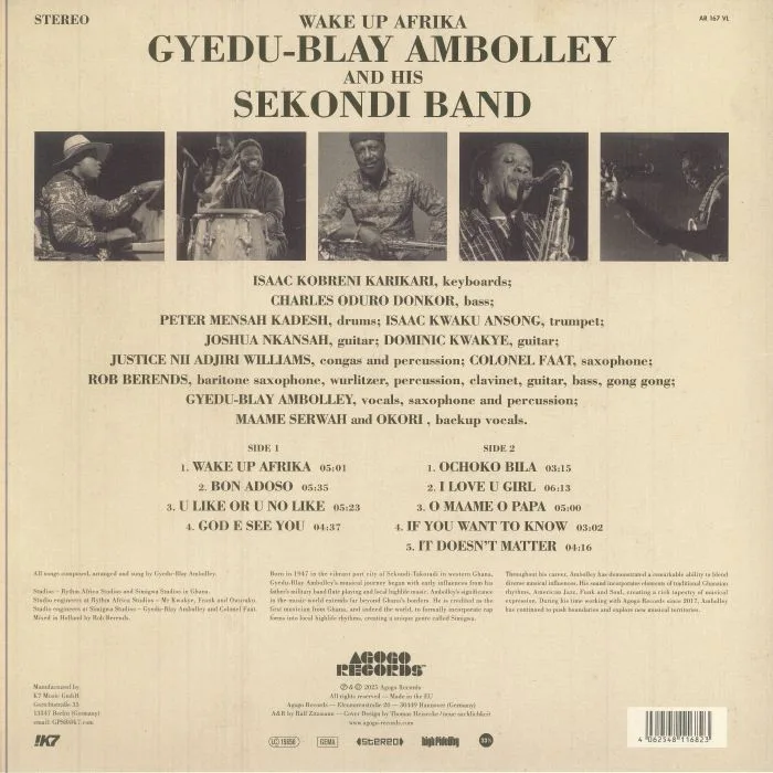 Back cover — Gyedu Blay AMBOLLEY — Wake Up Afrika