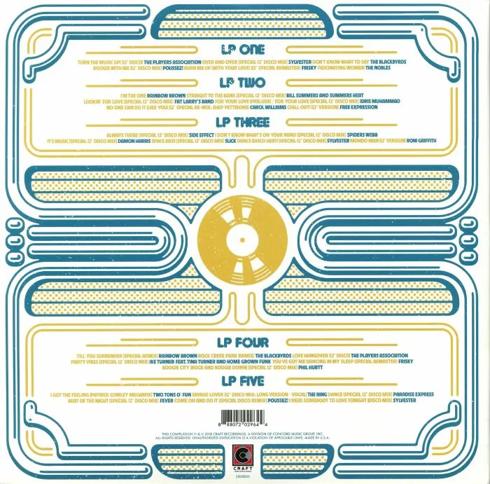 Back cover — VARIOUS — For Discos Only: Indie Dance Music From Fantasy & Vanguard Records 1976-1981