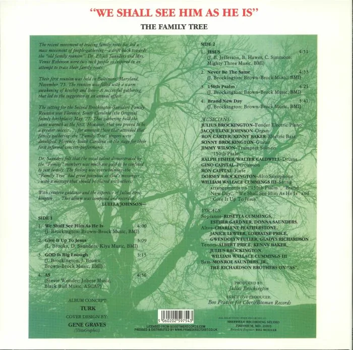 Обратная сторона обложки — The FAMILY TREE — We Shall See Him As He Is (Record Store Day RSD 2024)