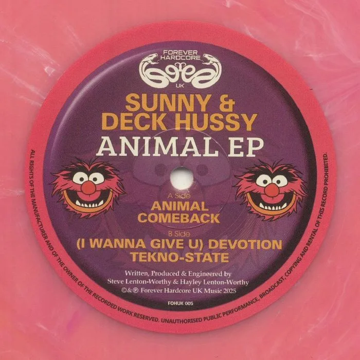 Back cover — SUNNY & DECK HUSSY — Animal EP