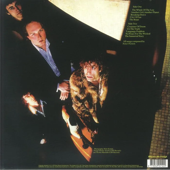 Back cover — The ONLY ONES — The Only Ones