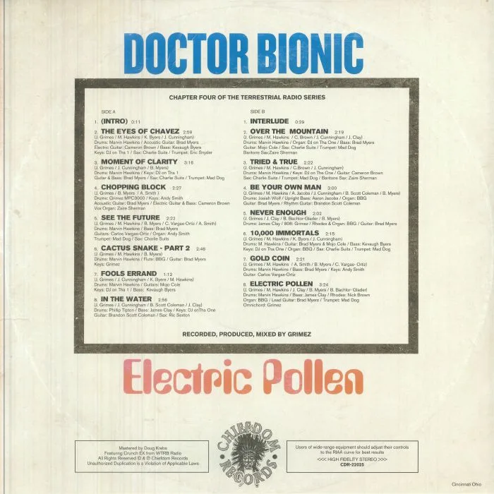 Обратная сторона обложки — DOCTOR BIONIC — Electric Pollen