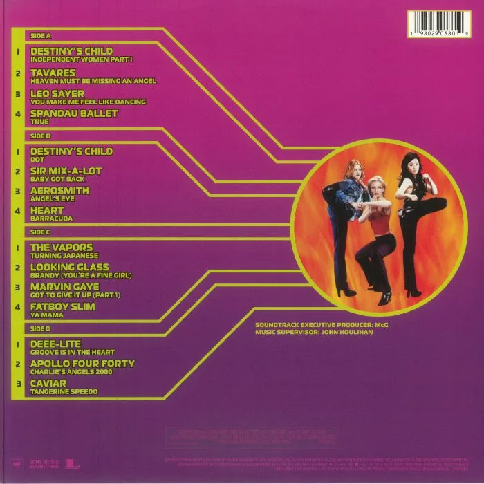 Обратная сторона обложки — VARIOUS — Charlie's Angels (Soundtrack) (25th Anniversary Edition)