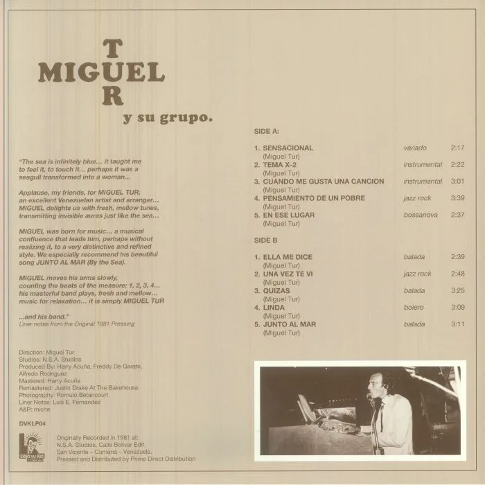 Обратная сторона обложки — MIGUEL TUR Y SU GRUPO — Junto Al Mar (Deluxe Edition) (Record Store Day RSD 2026)