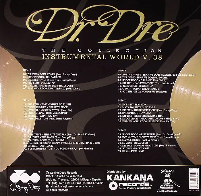 Обратная сторона обложки — DR DRE / VARIOUS — The Collection: Instrumental World V 38