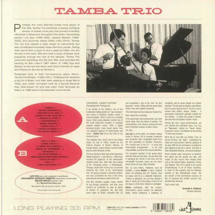 Back cover — TAMBA TRIO — Tamba Trio (reissue)