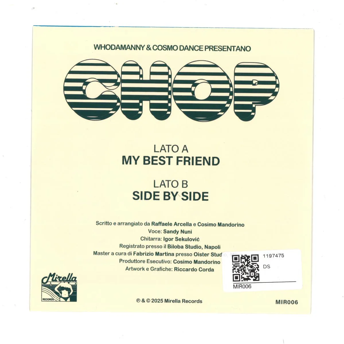 Обратная сторона обложки — CHOP — MY BEST FRIEND (7")