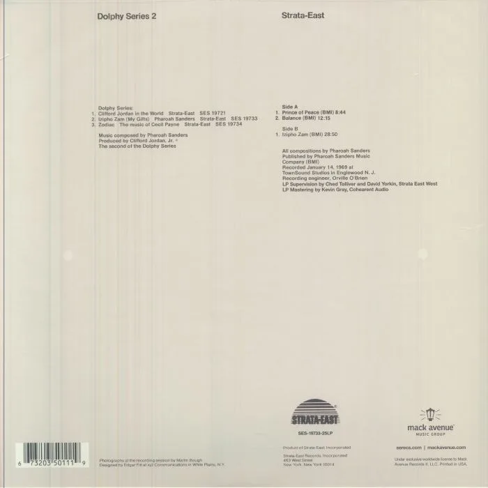 Back cover — Pharoah SANDERS — Izipho Zam (My Gifts)