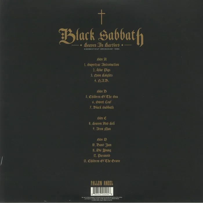 Обратная сторона обложки — BLACK SABBATH — Heaven In Hartford: Connecticut Broadcast 1980