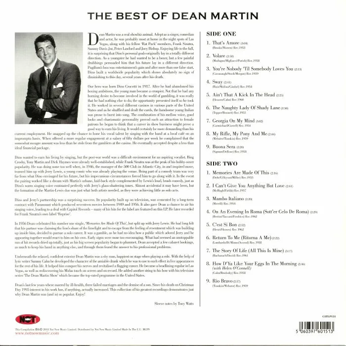 Back cover — Dean MARTIN — The Best Of