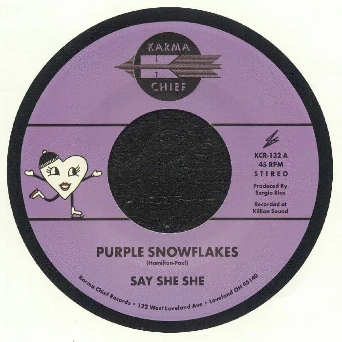 Front cover — SAY SHE SHE — Purple Snowflakes