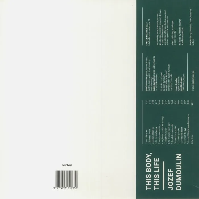 Back cover — Jozef DUMOULIN — This Body This Life