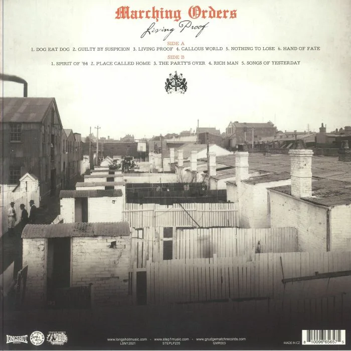 Обратная сторона обложки — MARCHING ORDERS — Living Proof (remastered)