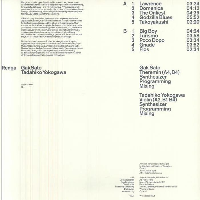 Обратная сторона обложки — Gak SATO / TADAHIKO YOKOGAWA — Renga