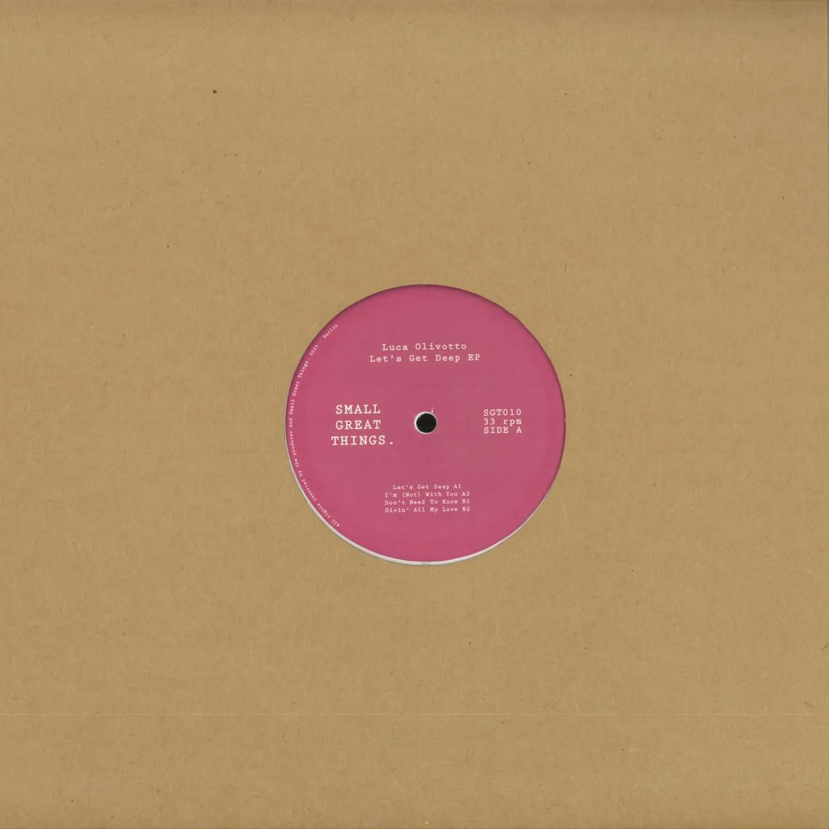 Back cover — Luca Olivotto — Let's Get Deep EP