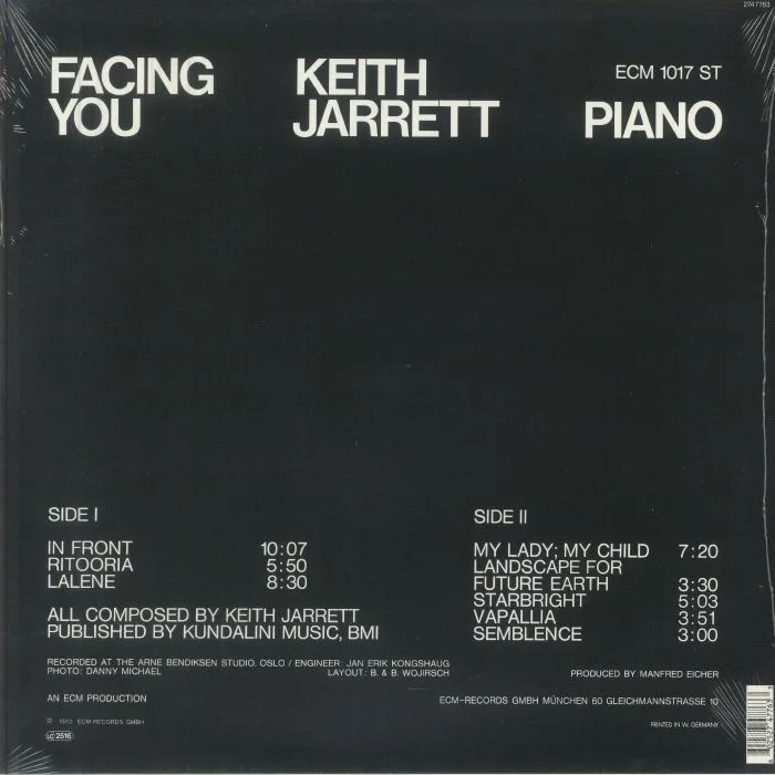 Обратная сторона обложки — Keith JARRETT — Facing You