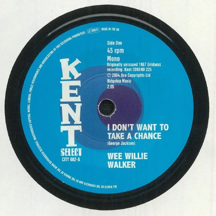 Front cover — Wee Willie WALKER — I Don't Want To Take A Chance