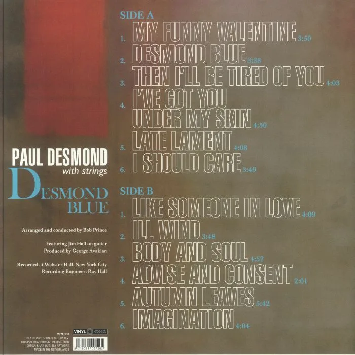 Обратная сторона обложки — Paul DESMOND — Desmond Blue