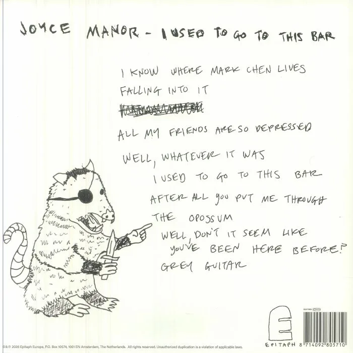 Обратная сторона обложки — Joyce MANOR — I Used To Go To This Bar