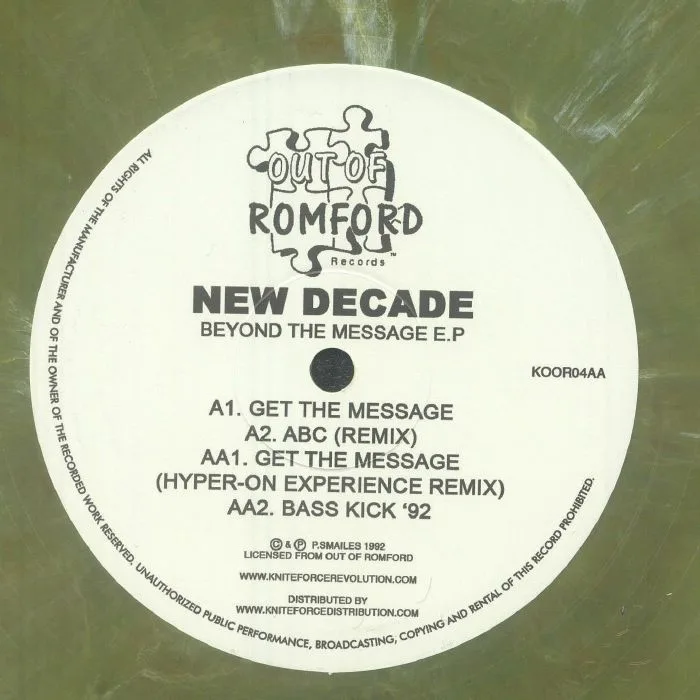 Back cover — NEW DECADE — Beyond The Message EP