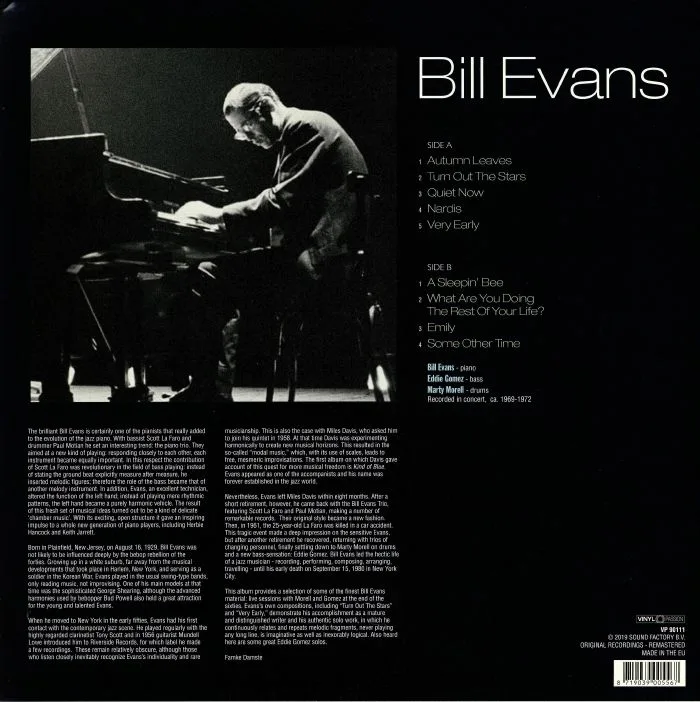 Back cover — Bill EVANS — In Concert: Autumn Leaves