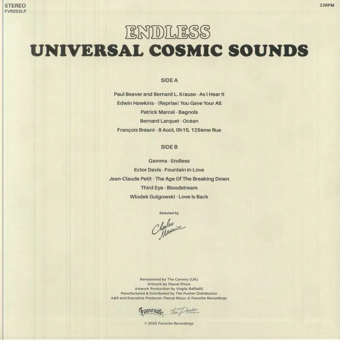 Back cover — VARIOUS — Endless (Universal Cosmic Sounds)