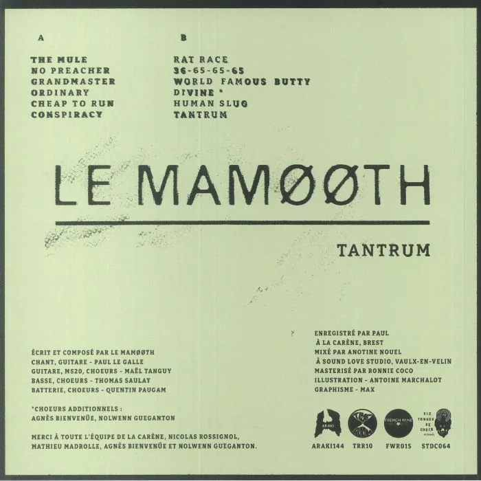 Back cover — LE MAMOOTH — Tantrum