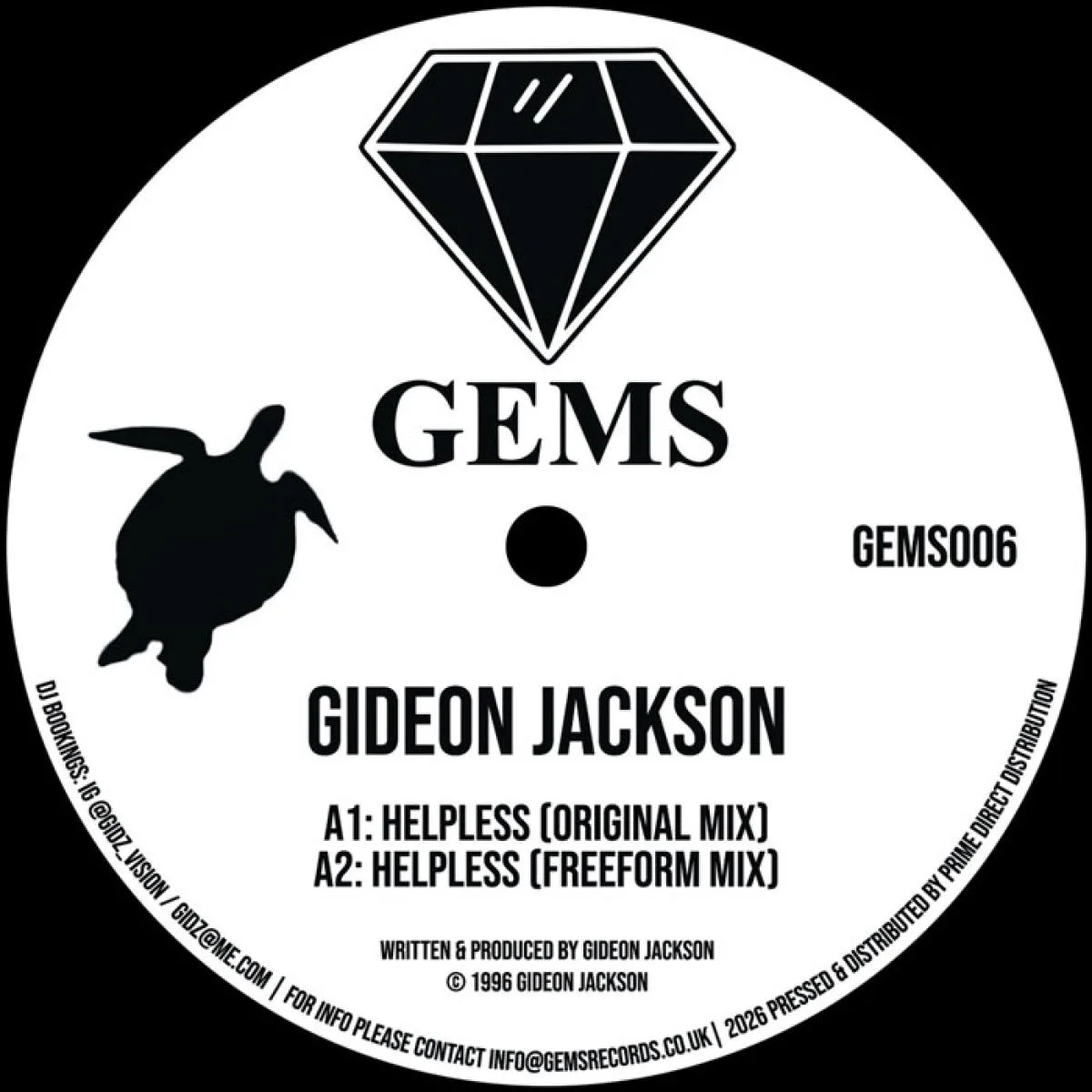 Back cover — Gideon Jackson — Helpless / Sales In The Wind