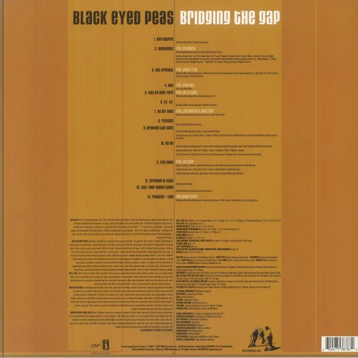 Обратная сторона обложки — BLACK EYED PEAS — Bridging The Gap (reissue)