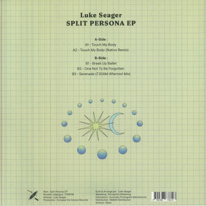 Back cover — Luke SEAGER — Split Persona EP