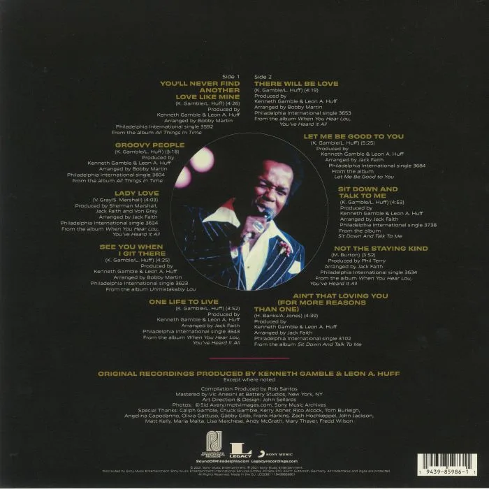 Back cover — Lou RAWLS — The Best Of Lou Rawls