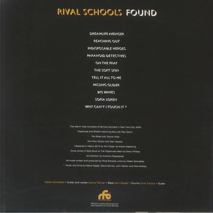 Back cover — RIVAL SCHOOLS — Found